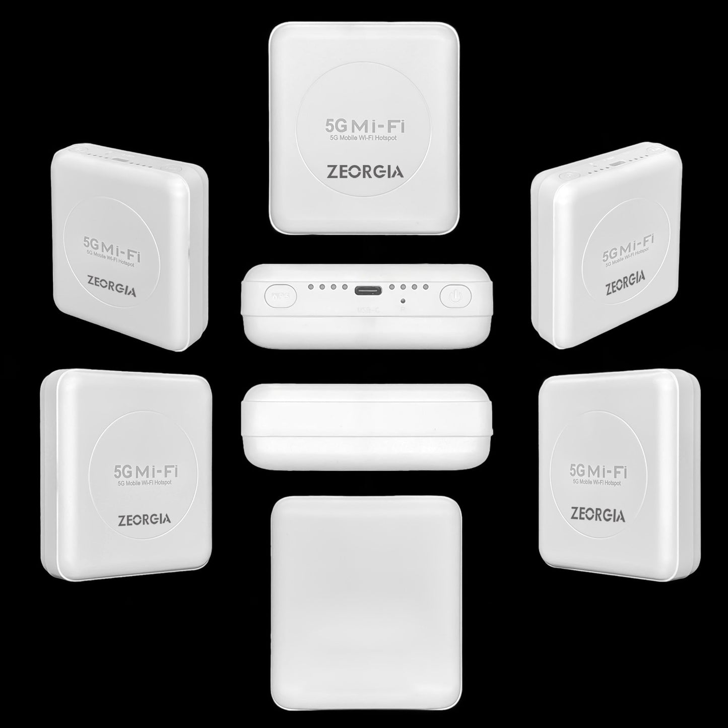 ZEORGIA 5G LTE Wireless Dongle with All Sim Network Support | Dual Band WIFI Data Card with Up to 600Mbps WIFI Hotspot | 10000mAh Rechargeable Battery (MF5606)