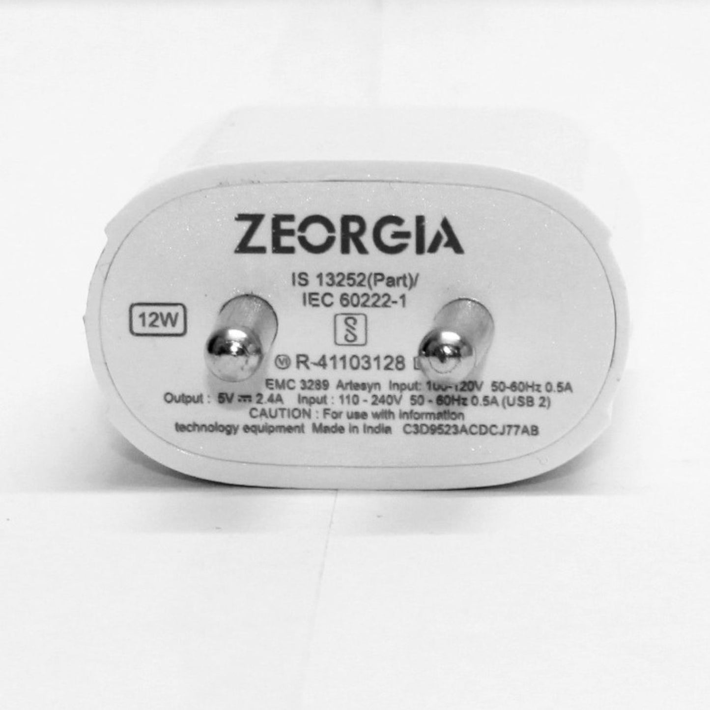 ZEORGIA ZE-SS30 12W Power Charger | Swift and Smart Charging with Auto-Detection, Intelligent Chip, and Advanced Safety Features | Dual Port, Fireproof Design, and Proudly Made in India