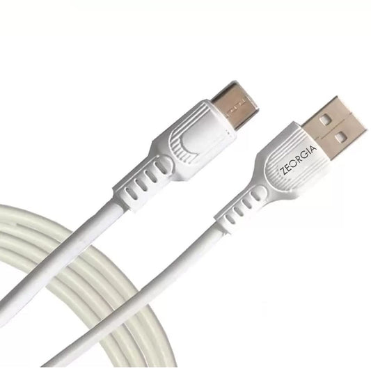 ZEORGIA Fast Charging Cable compatible with Android Phones/Tablets, 480mbps Data Transfer Speed, Made in India (Round, 1M) (Kore Type-C)