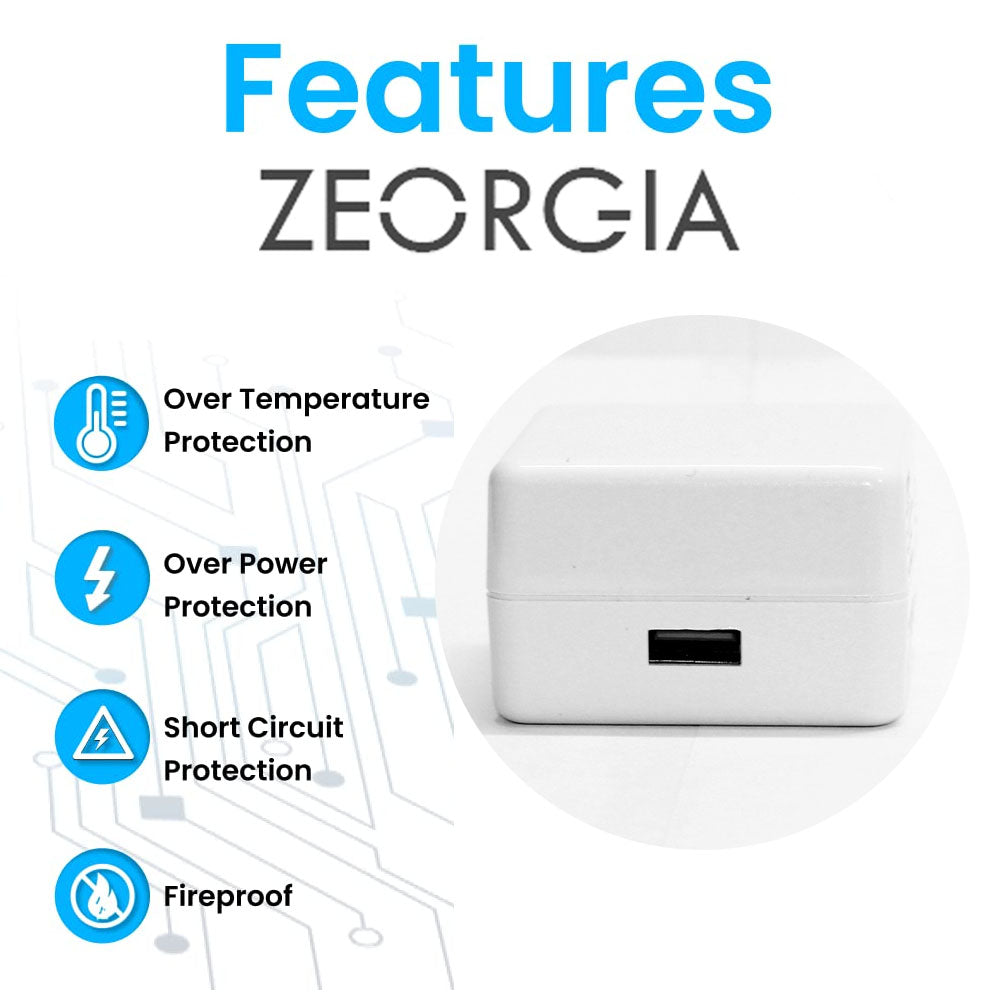 ZEORGIA ZE-VOOC 45W Dash Charger | Advanced Safety Features, Over Temperature, Over Power, Short Circuit Protection, Fireproof Design | Proudly Made in India