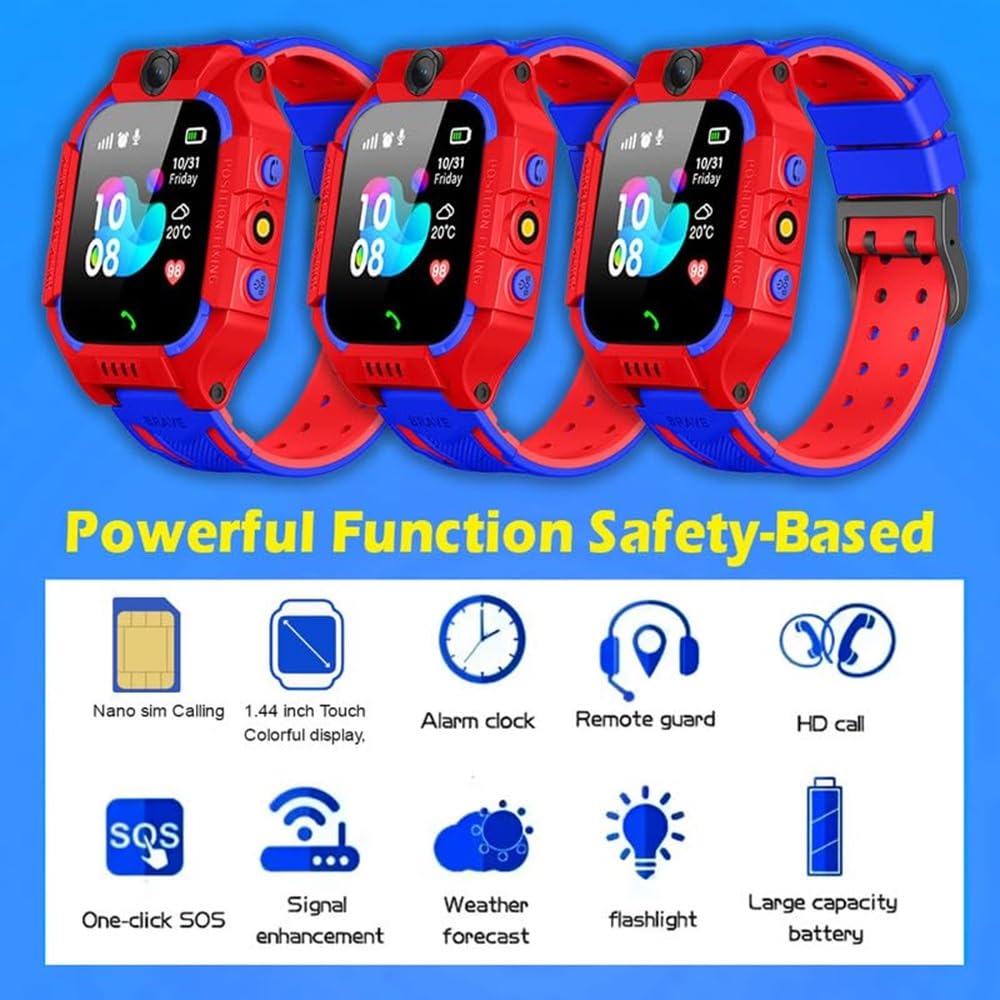 ZEORGIA Kids Calling Smart Watch for Boys & Girls | 2-Way Voice Calling & Message | Sim Card | Selfie Camera | Parent Control App | Voice Chat | Long Battery Life | LBS Location Tracking