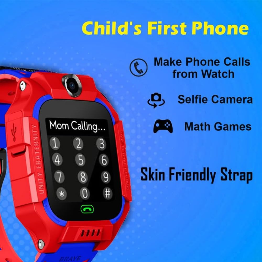 ZEORGIA Kids Calling Smart Watch for Boys & Girls | 2-Way Voice Calling & Message | Sim Card | Selfie Camera | Parent Control App | Voice Chat | Long Battery Life | LBS Location Tracking