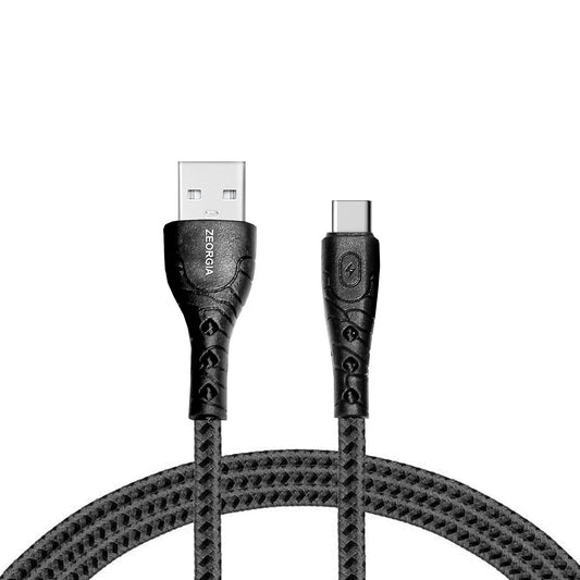 ZEORGIA Fast Charging Cable compatible with Android Phones/Tablets, 480mbps Data Transfer Speed, Made in India (Round, 1M) (Braided Ultra Type C)