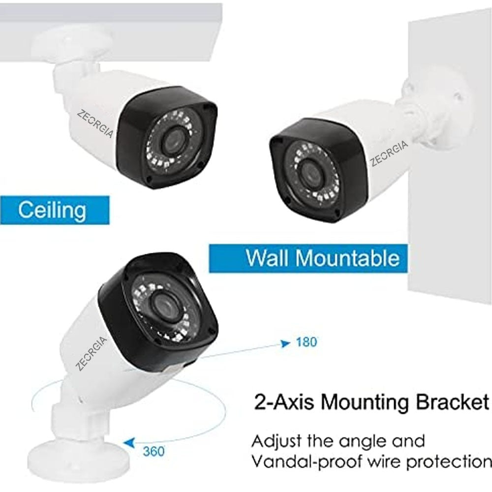 ZEORGIA Bullet Camera Full HD Display, 1080P Real-Time Resolution, 4-in-1 Output, 30m IR Distance, True Day/Night Capability, Proudly Made in India