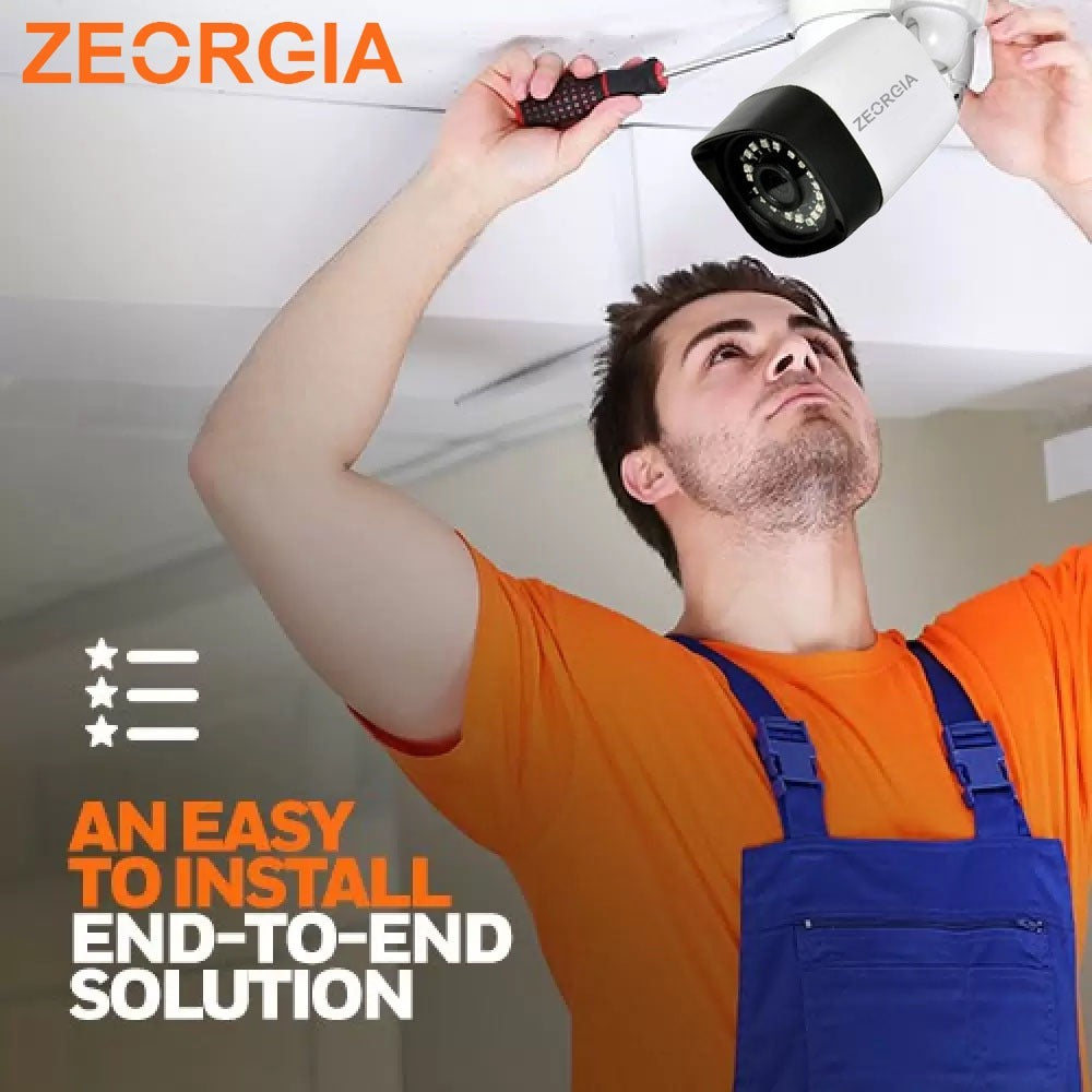 ZEORGIA Bullet Camera Full HD Display, 1080P Real-Time Resolution, 4-in-1 Output, 30m IR Distance, True Day/Night Capability, Proudly Made in India