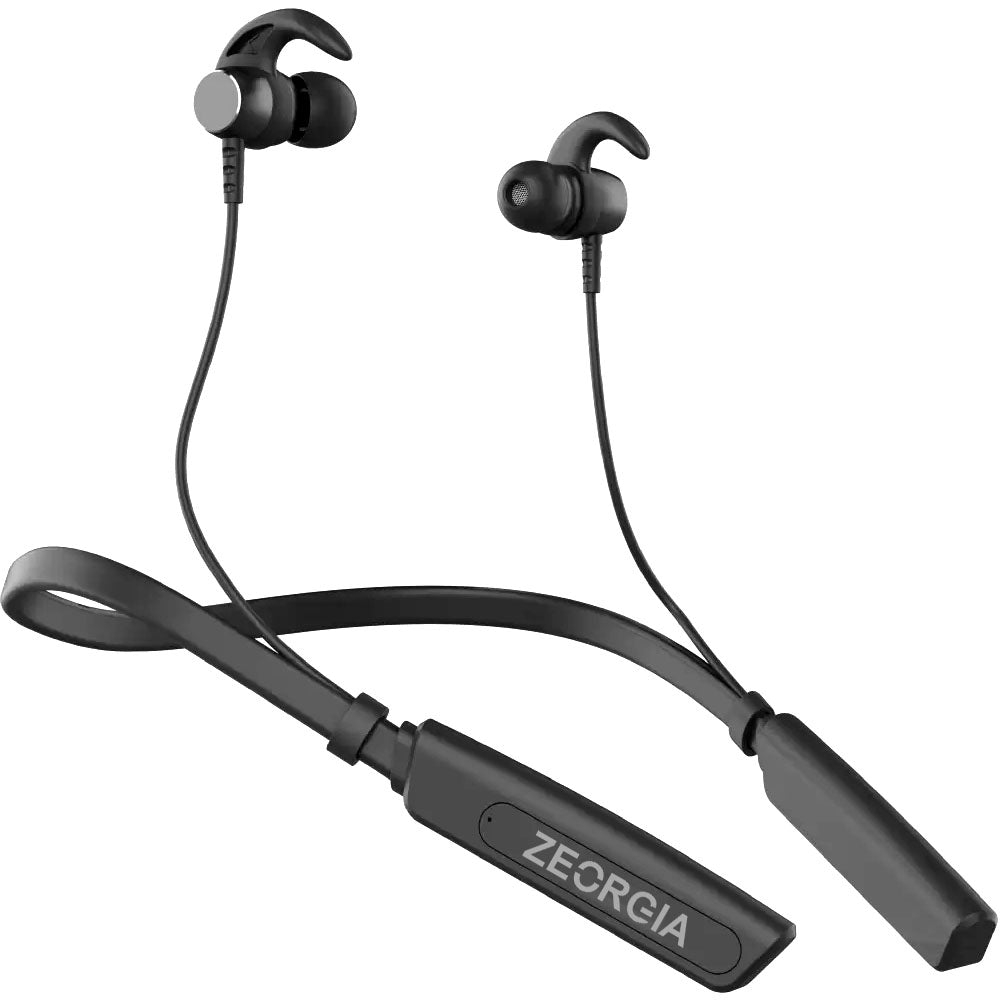 ZEORGIA ZE-Galaxy Lightweight Neckband Earphones with Magnetic Buds, Clear Voice, and Long Battery Life | Sweat & Water Resistant, Bluetooth v5.0, Proudly Made in India (Black)