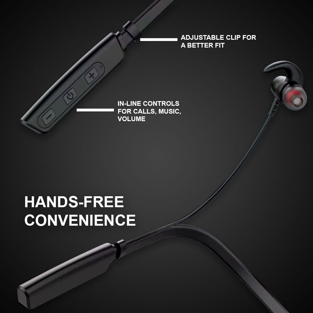 ZEORGIA ZE-Galaxy Lightweight Neckband Earphones with Magnetic Buds, Clear Voice, and Long Battery Life | Sweat & Water Resistant, Bluetooth v5.0, Proudly Made in India (Black)