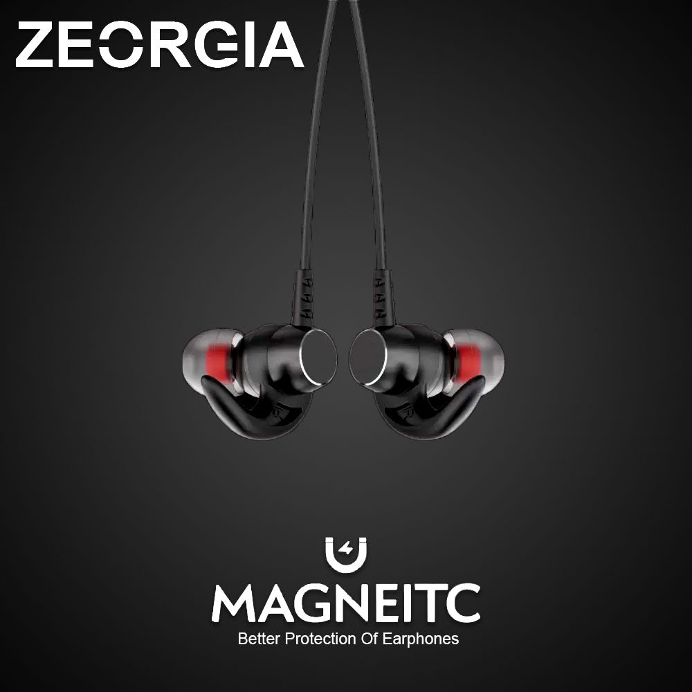 ZEORGIA ZE-Galaxy Lightweight Neckband Earphones with Magnetic Buds, Clear Voice, and Long Battery Life | Sweat & Water Resistant, Bluetooth v5.0, Proudly Made in India (Black)