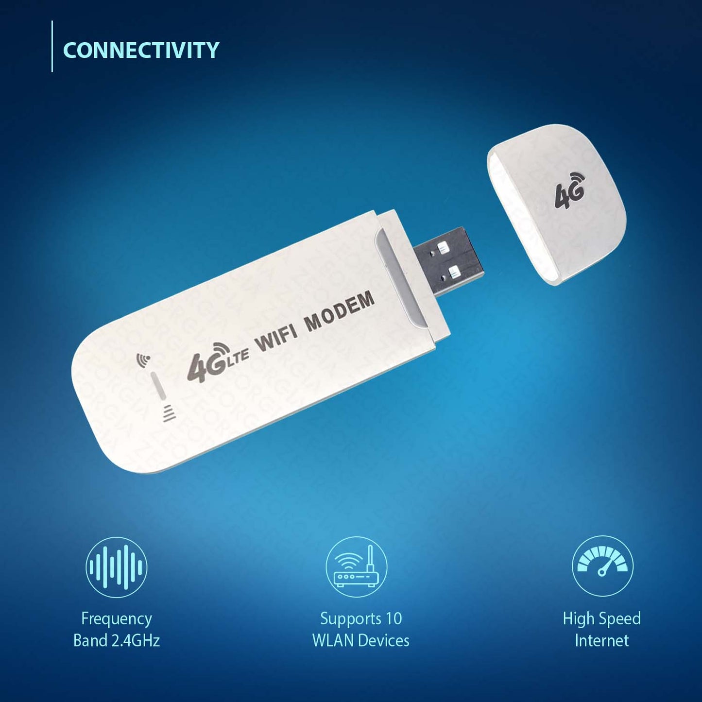 ZEORGIA 4G/5G LTE USB WiFi Dongle with All SIM Network Support | Plug & Play Data Card with up to 150Mbps Speed WiFi Hotspot | WiFi Router for 10 People