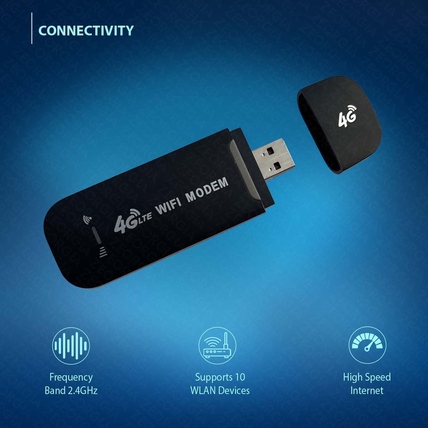 ZEORGIA 4G/5G LTE USB WiFi Dongle with All SIM Network Support | Plug & Play Data Card with up to 150Mbps Speed WiFi Hotspot | WiFi Router for 10 People