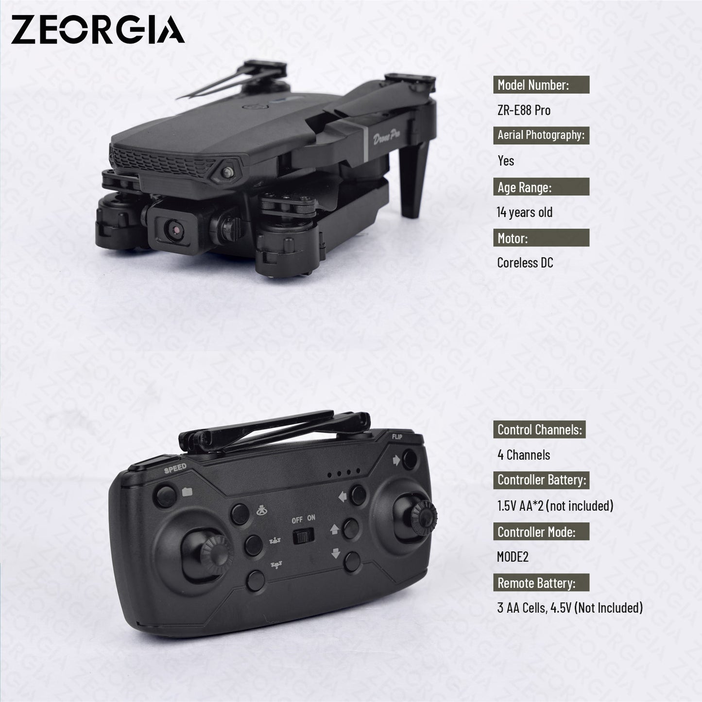 ZEORGIA ZRE88 Pro Foldable-Drone-With-Camera-For-Adults-4k-1080P-HD-Drones-Toys-GPS-Auto-Return-One-Touch-Take-off-and-Landing