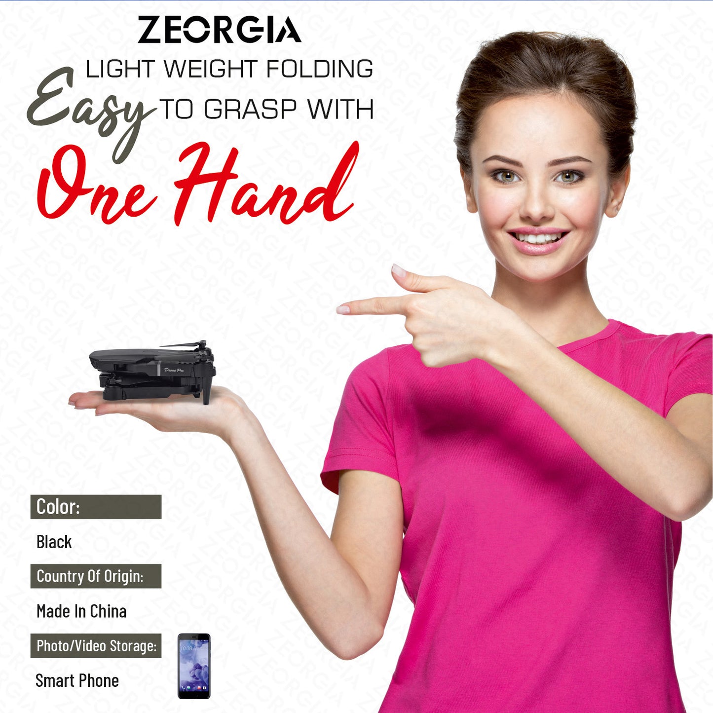 ZEORGIA ZRE88 Pro Foldable-Drone-With-Camera-For-Adults-4k-1080P-HD-Drones-Toys-GPS-Auto-Return-One-Touch-Take-off-and-Landing