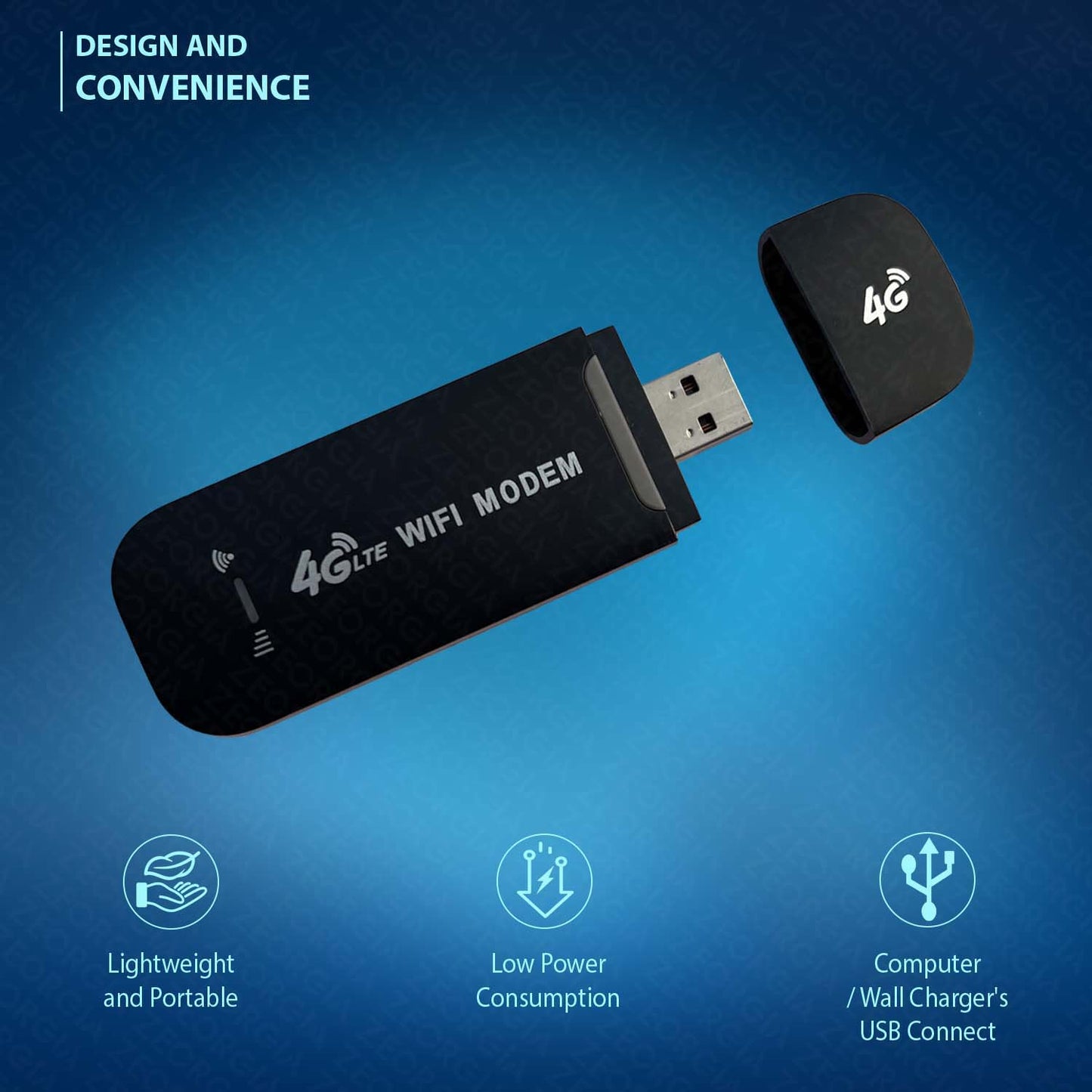 ZEORGIA 4G/5G LTE USB WiFi Dongle with All SIM Network Support | Plug & Play Data Card with up to 150Mbps Speed WiFi Hotspot | WiFi Router for 10 People