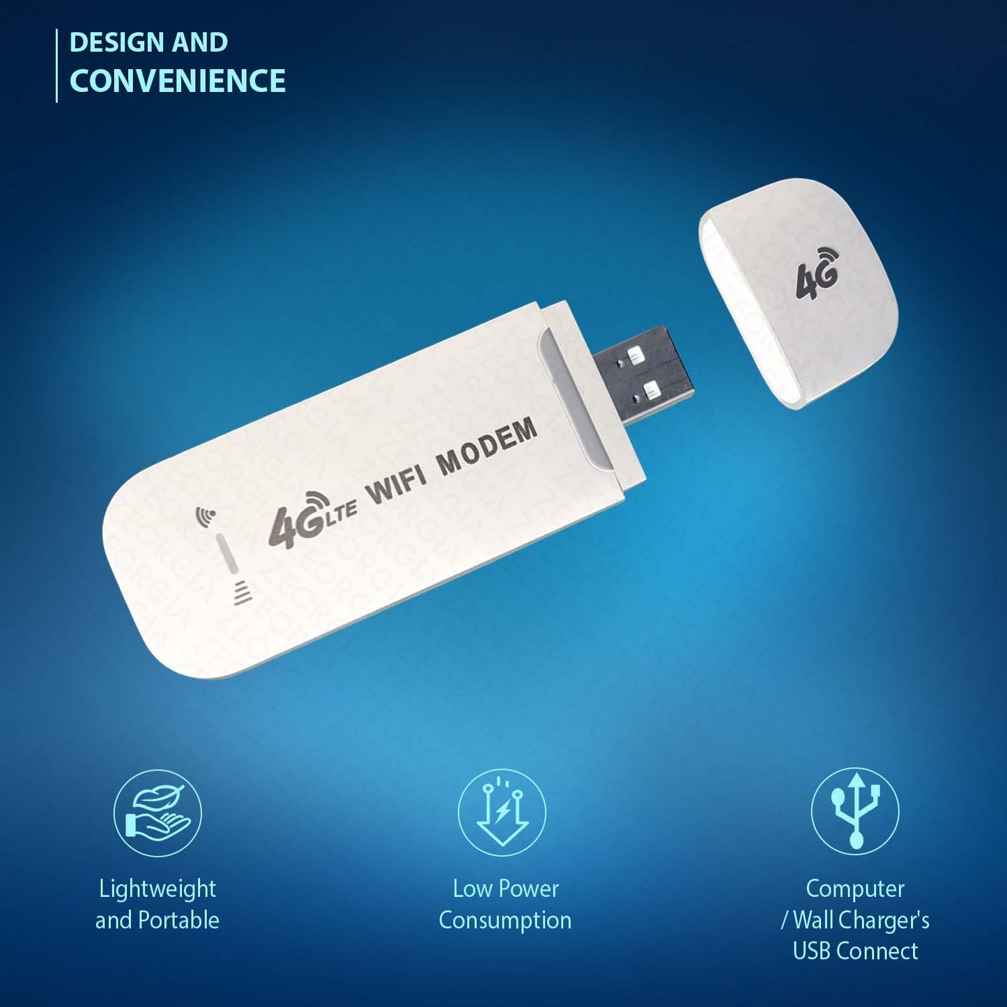 ZEORGIA 4G/5G LTE USB WiFi Dongle with All SIM Network Support | Plug & Play Data Card with up to 150Mbps Speed WiFi Hotspot | WiFi Router for 10 People