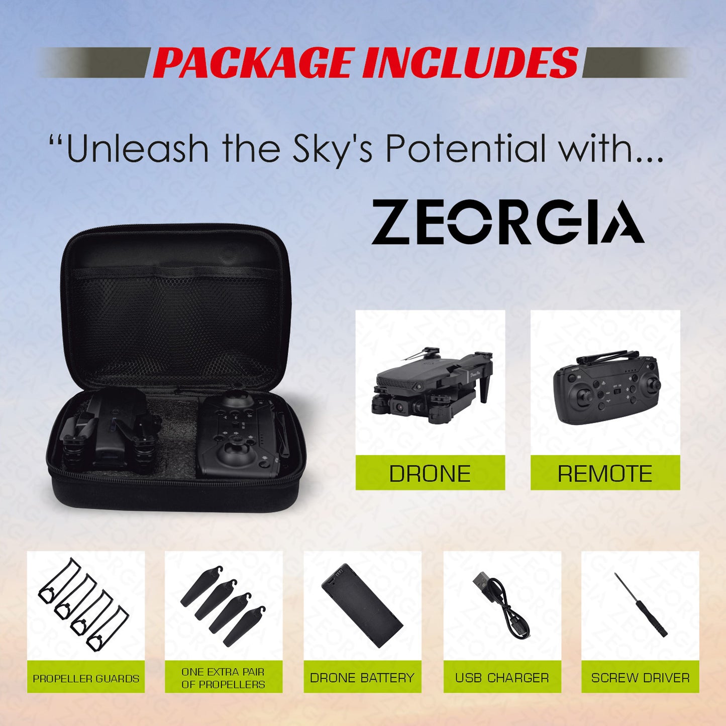 ZEORGIA ZRE88 Pro Foldable-Drone-With-Camera-For-Adults-4k-1080P-HD-Drones-Toys-GPS-Auto-Return-One-Touch-Take-off-and-Landing