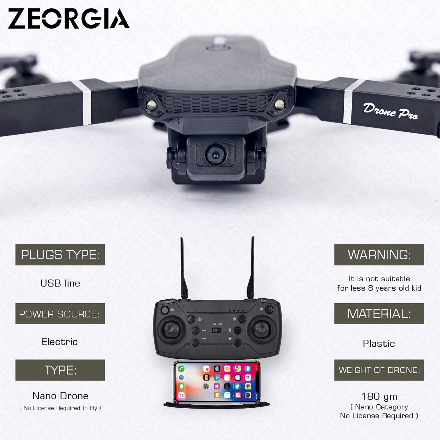 ZEORGIA ZRE88 Pro Foldable-Drone-With-Camera-For-Adults-4k-1080P-HD-Drones-Toys-GPS-Auto-Return-One-Touch-Take-off-and-Landing