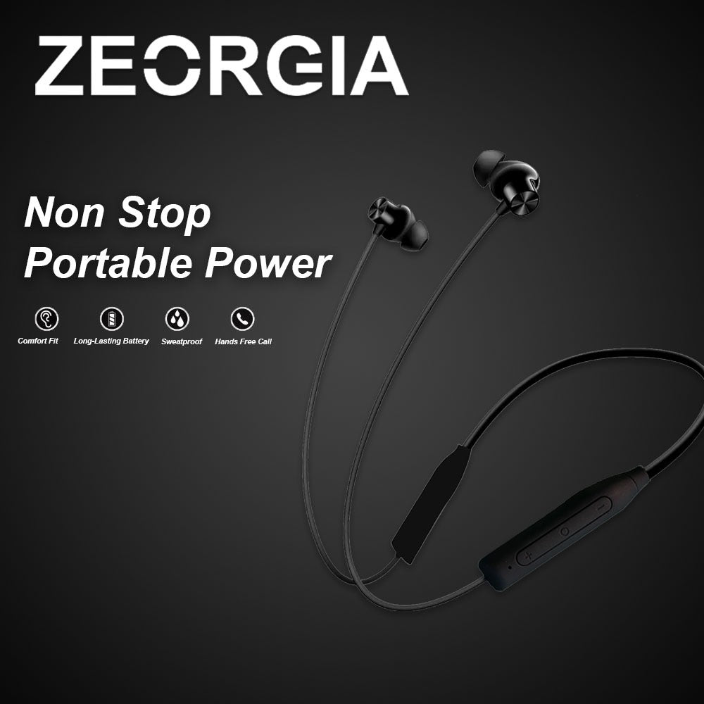 ZEORGIA ZE-Matic Lightweight Neckband Earphones with Magnetic Buds, Clear Voice, and Long Battery Life | Sweat & Water Resistant, Bluetooth v5.0, Proudly Made in India