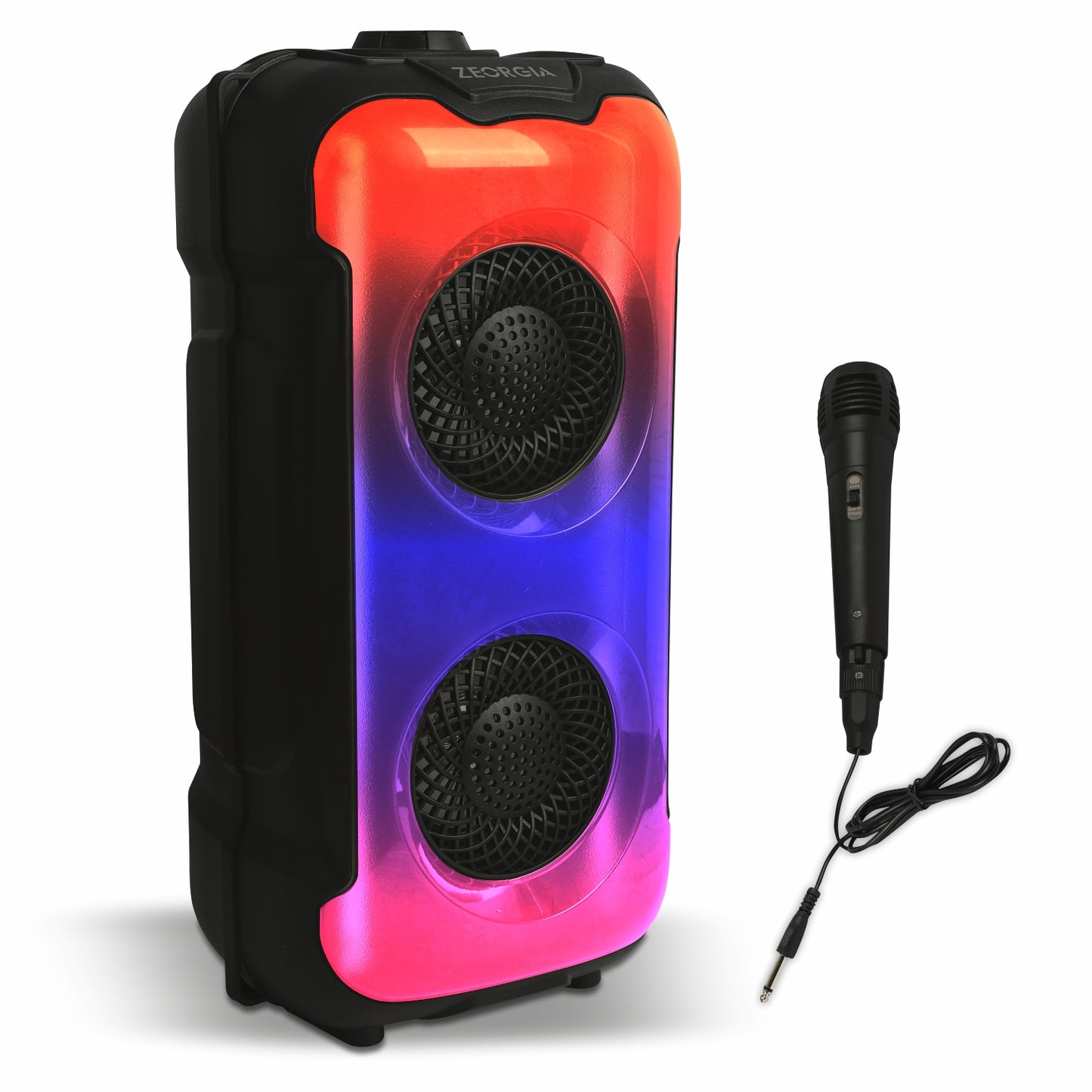 ZEORGIA ZR004 Dual 4-Inch Bluetooth Speaker | 30W RMS Power, USB/SD Card Support, FM Radio, Mic Input, and More | Proudly Made in India with BT 5.0 Technology